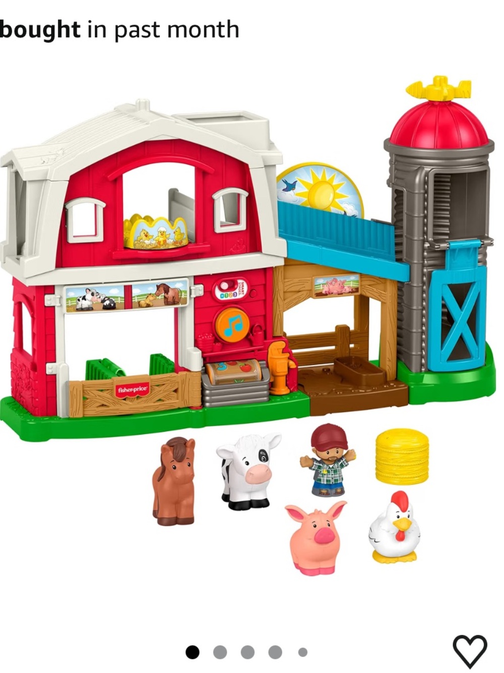 Melissa & Doug Red White Blue Green Brown Play Farm with Animal Figures